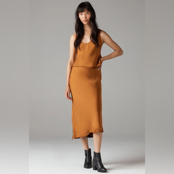 The Reversible Satin Midi Skirt - Picture 2 of 2